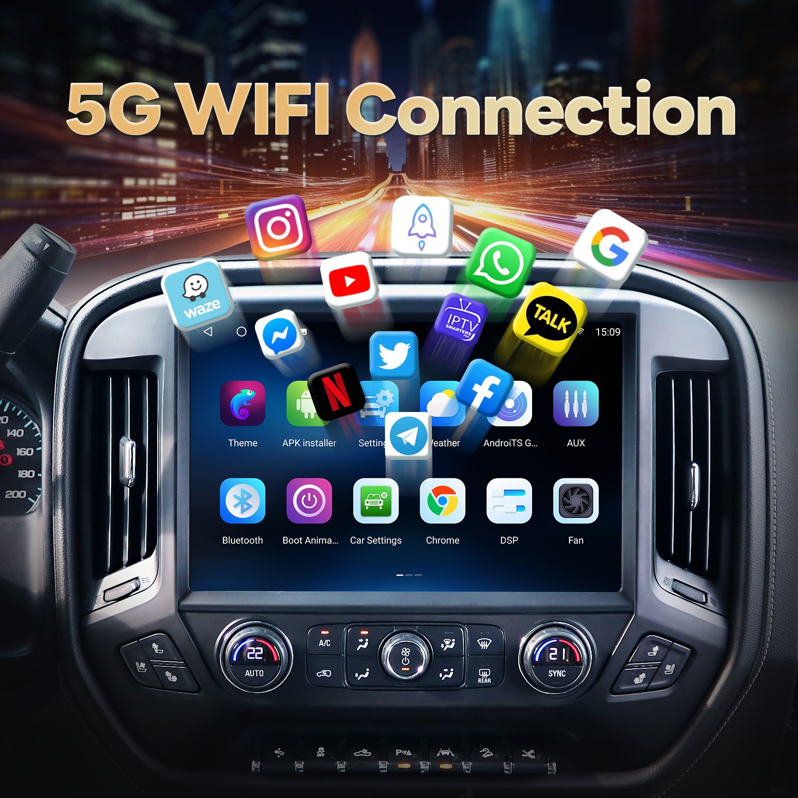 13″ Radio Stereo for Chevy Silverado GMC Sierra 1500 2500 3500 2014-2018 carplay