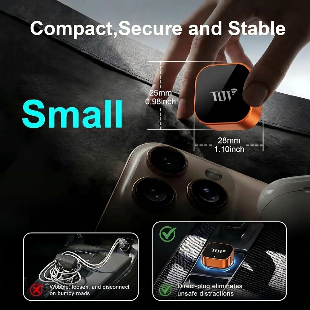 TrolinkTek 2026 2-IN-1 Wireless Carplay & Android Auto USB Adapter Plug & Play