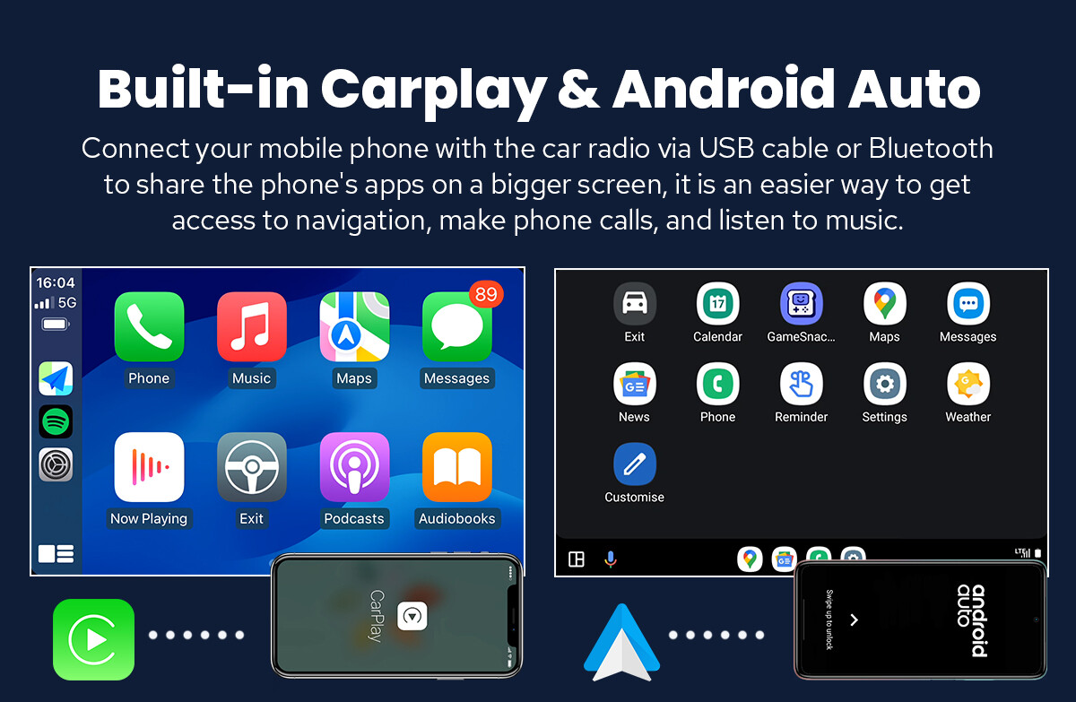 JOYING 10.1 Inch Android 13 Single Din Car Stereo with Physical Volume Knob FM