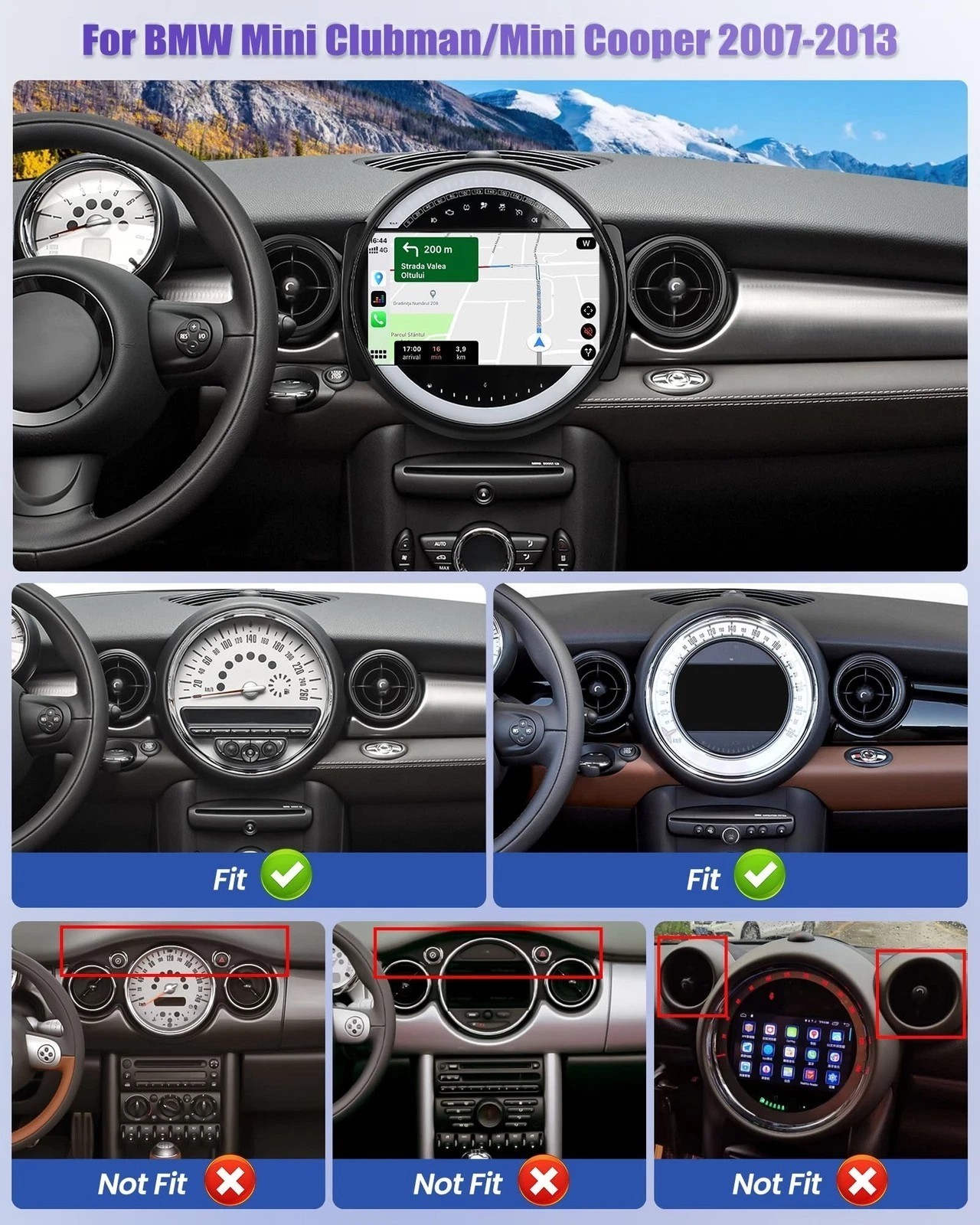 Car Radio Stereo Carplay For 2007-2013 BMW MINICooper(R56) FM Car