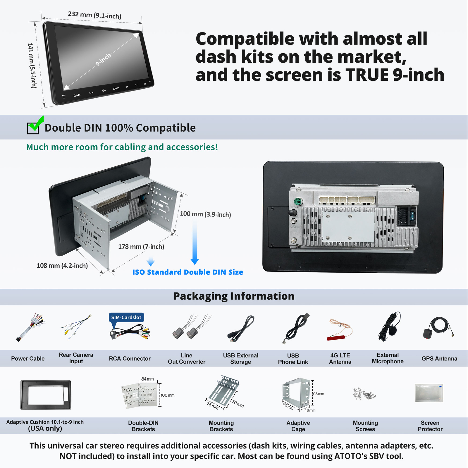 In Dash 2 DIN Android 8 Core CarPlay 7″ Car Stereo Radio GPS 4G LTE DSP 4GB+64GB