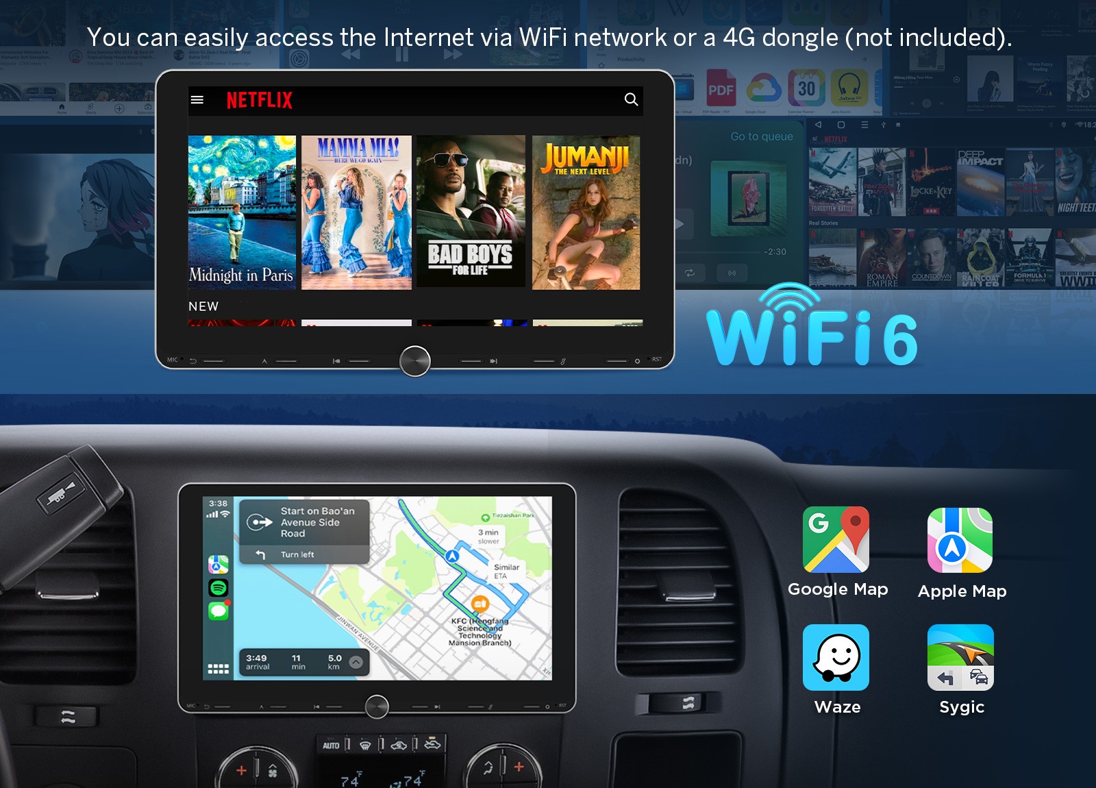 Eonon 10.1″ Double 2 Din Android 13 Auto Car GPS Navigation Stereo Radio CarPlay