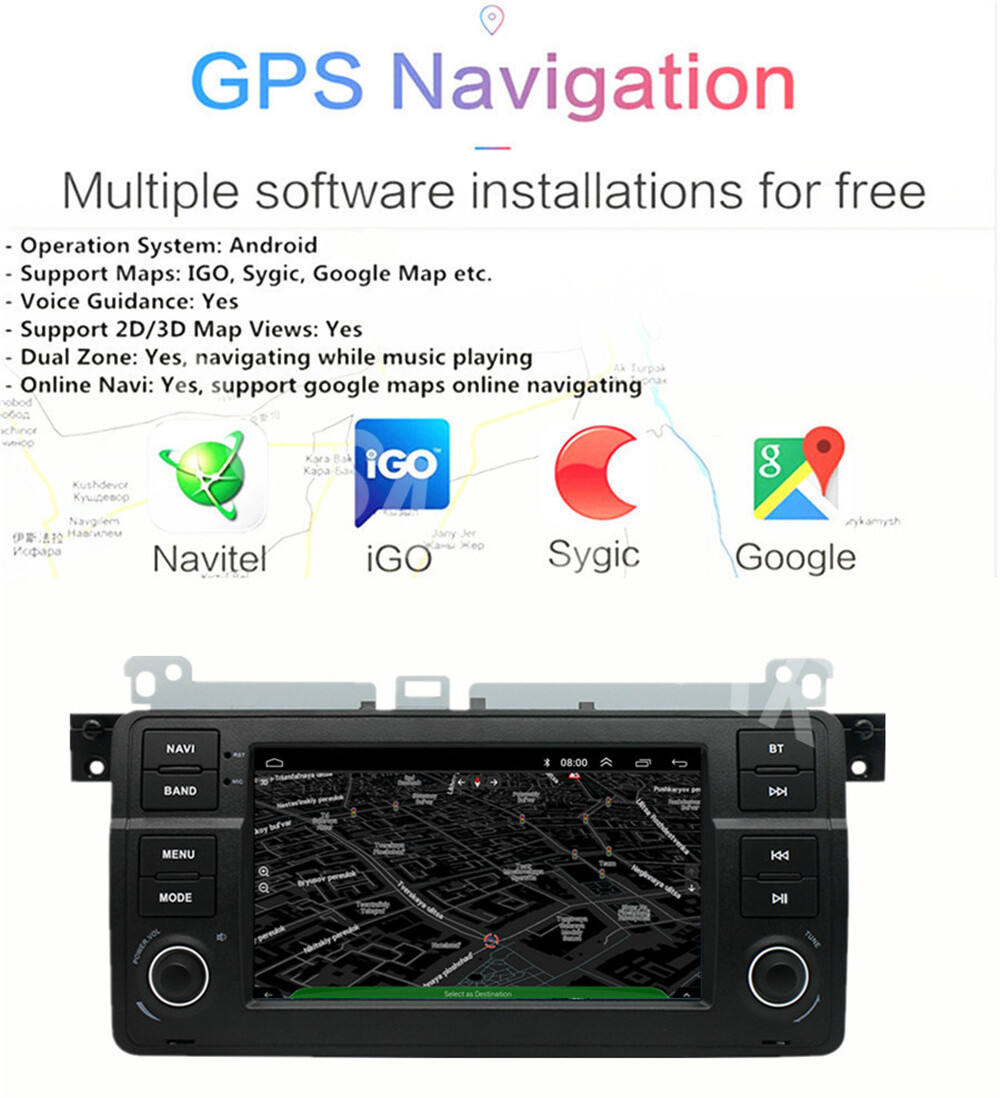 7in Car Multimedia Player WIFI FM/RDS SWC Fit For BMW E46 3 Series M3 1998-2006