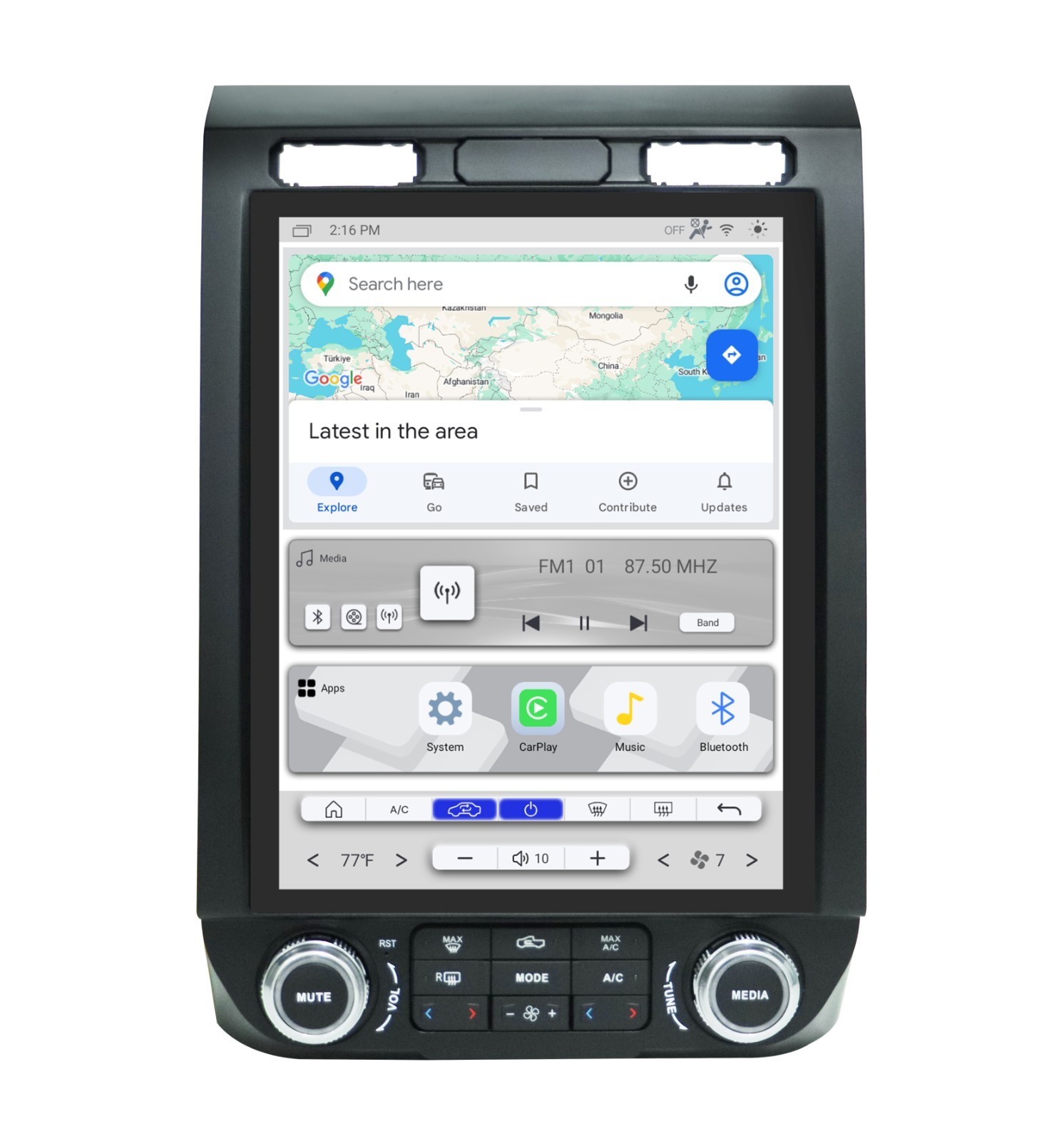 12.1″ Android 13 Tesla Vertical Screen Carplay Gps Radio For Ford F150 2015-2022