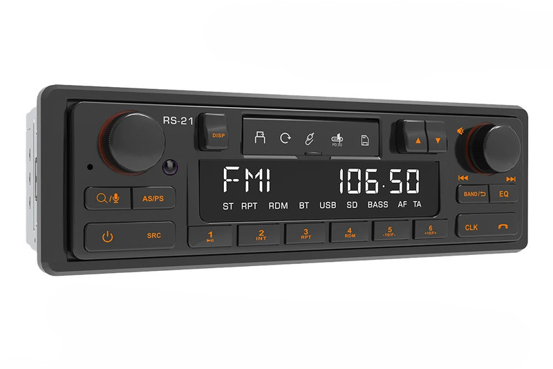 1DIN Retro Car Radio MP3 Player Bluetooth AM FM RDS Classic Stereo