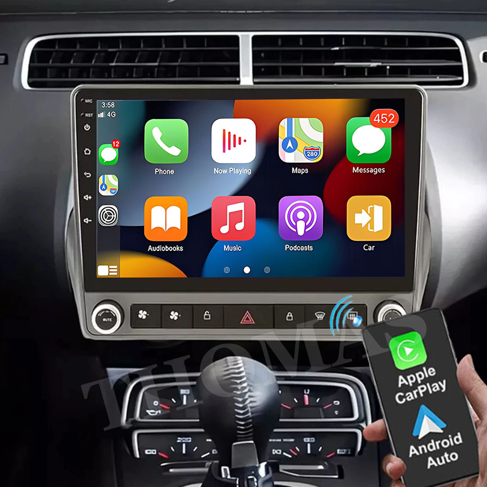 Carplay Android 13 Car DSP GPS Radio Stereo For Chevrolet Camaro 2010-2015