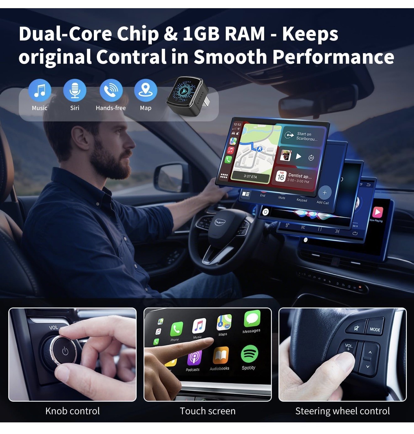 CarPlay Wireless Adapter For iPhone Andorid Wireless CarPlay Dongle Adapter