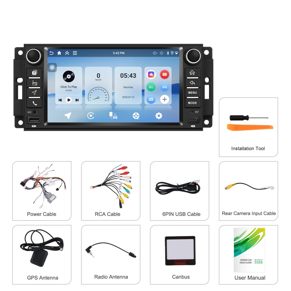 4+64GB Carplay For Dodge RAM 1500 2500 2009-2012 Android 15 Car Radio RDS Stereo