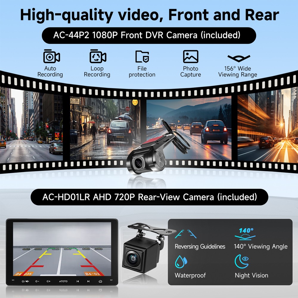 ATOTO CarPlay 9 inch Screen Android 2Din Car Stereo GPS Radio Dash+Backup Camera
