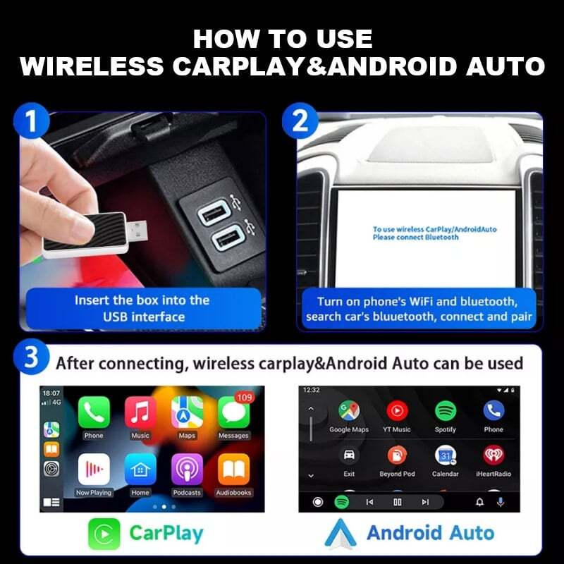 2026 Wireless CarPlay Adapter Upgrade Wired CarPlay to Wireless, Mini USB Design
