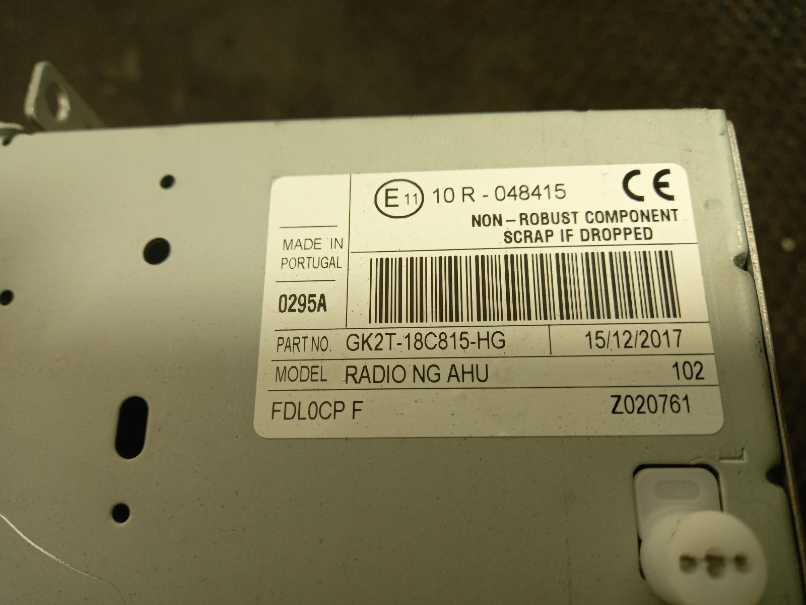 FORD TRANSIT CUSTOM Radio Stereo Head Unit 2018-2024 Unknown Van