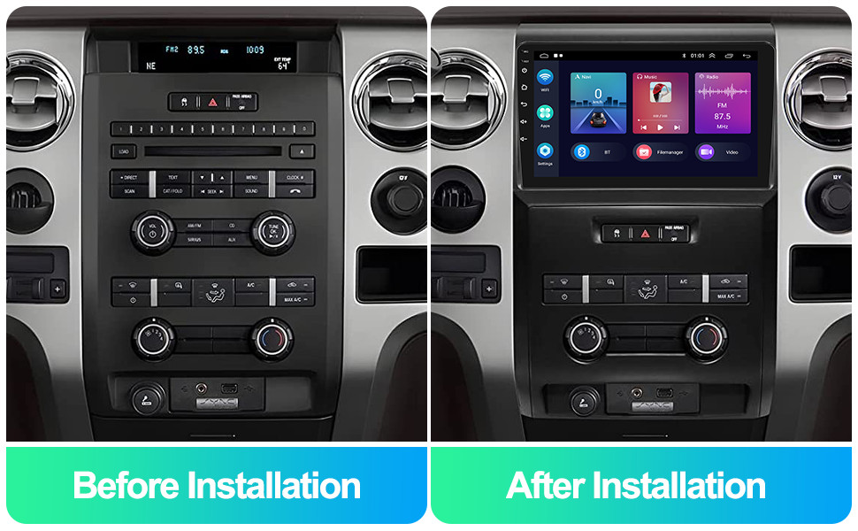 For Ford F150 F-150 2009-2014 Car Stereo GPS with Wireless Carplay Android Auto