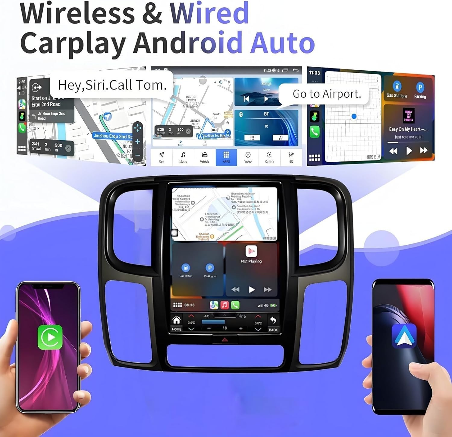 13″ For Dodge Ram 2014-2018 Android Car Stereo Radio Carplay GPS Screen 4+64GB