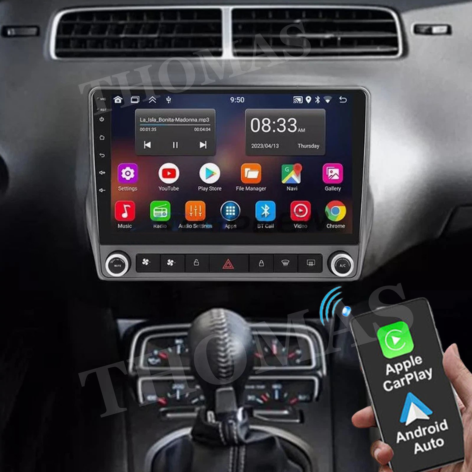Carplay Android 13 Car DSP GPS Radio Stereo For Chevrolet Camaro 2010-2015