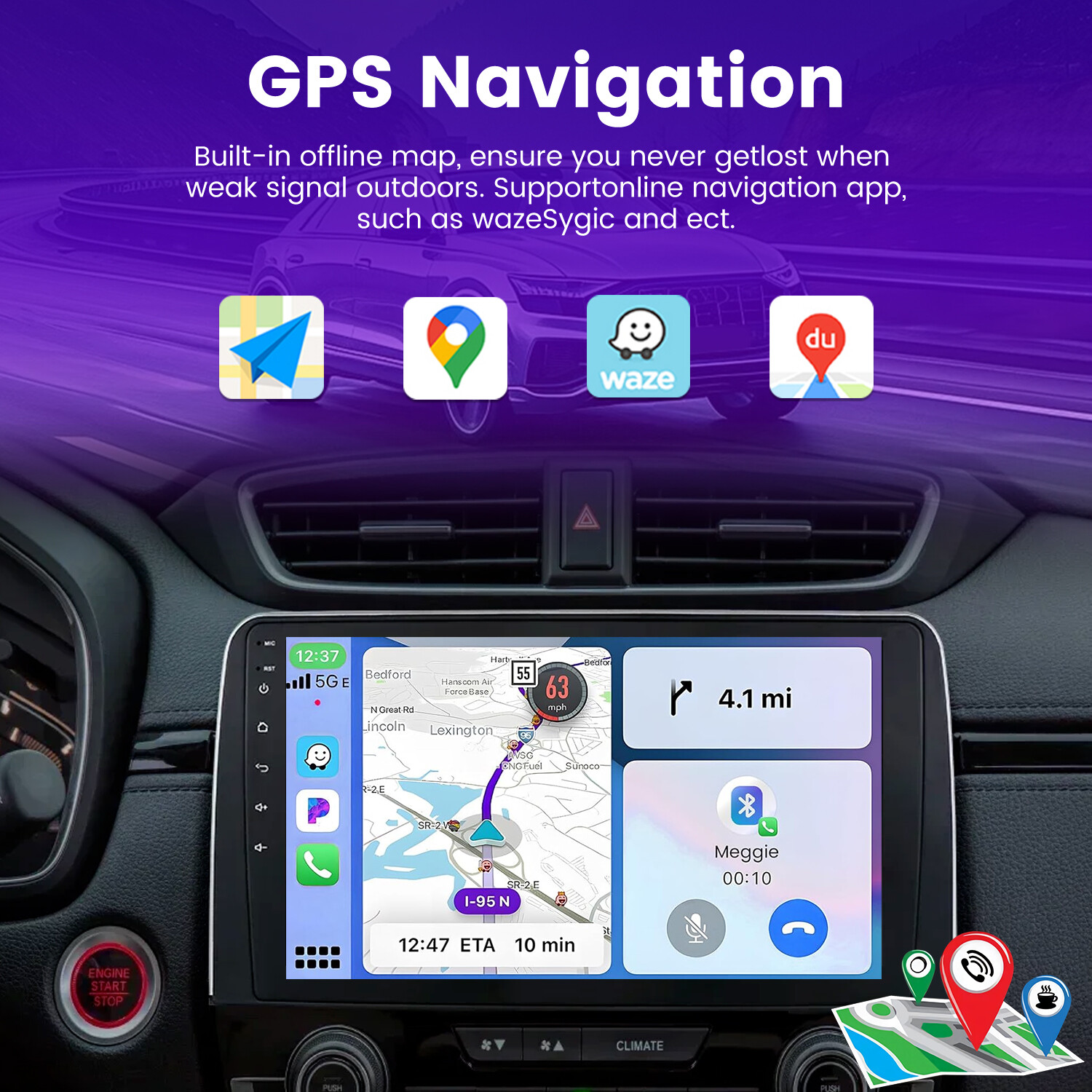 8G+256GB Car Stereo Android14 CarPlay For Honda CR-V CRV 2017-21 GPS Navi 8-CORE