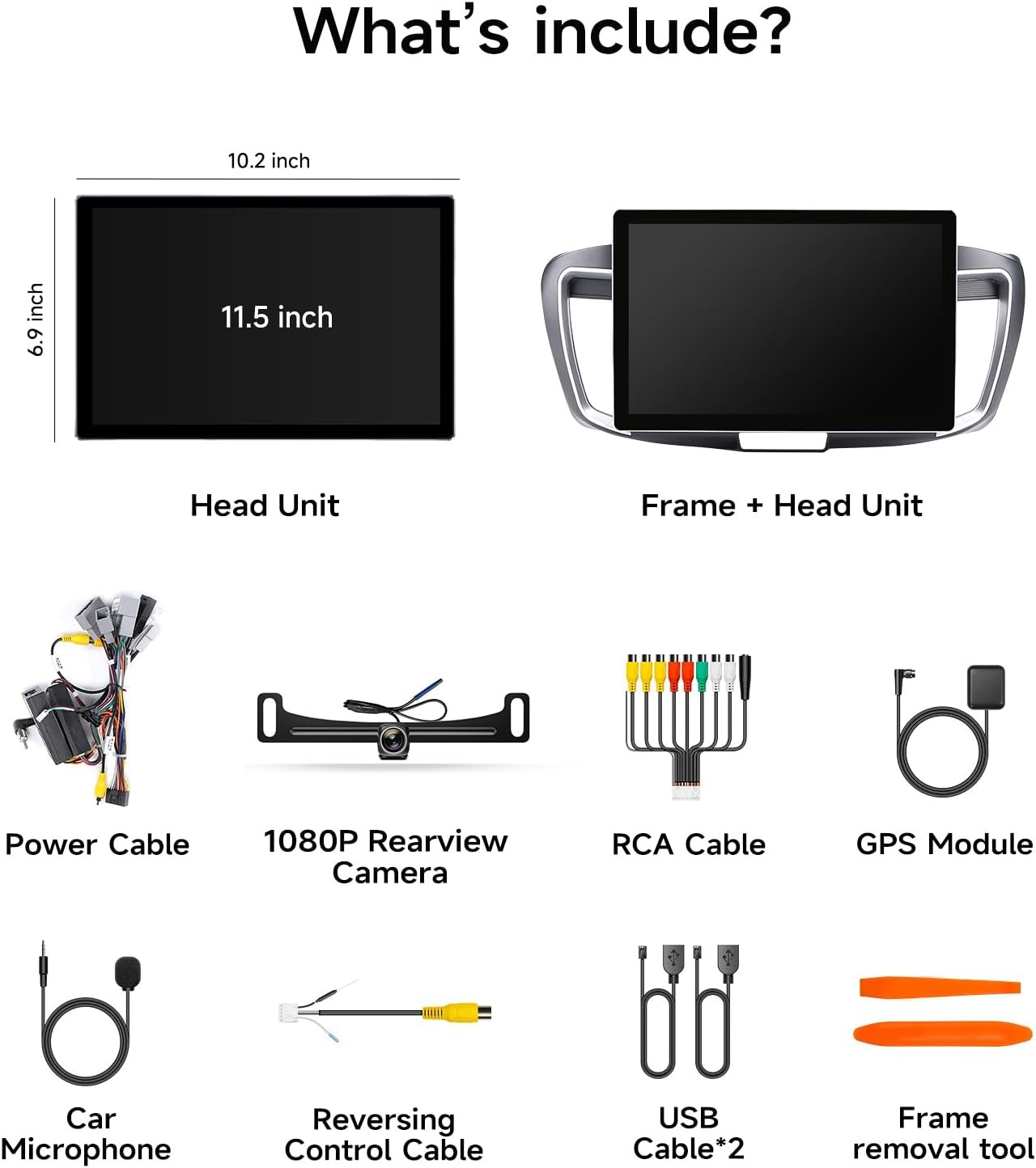 Car Radio Stereo Honda Accord 2013-2017 CarPlay Android Auto 11.5″ Backup Camera