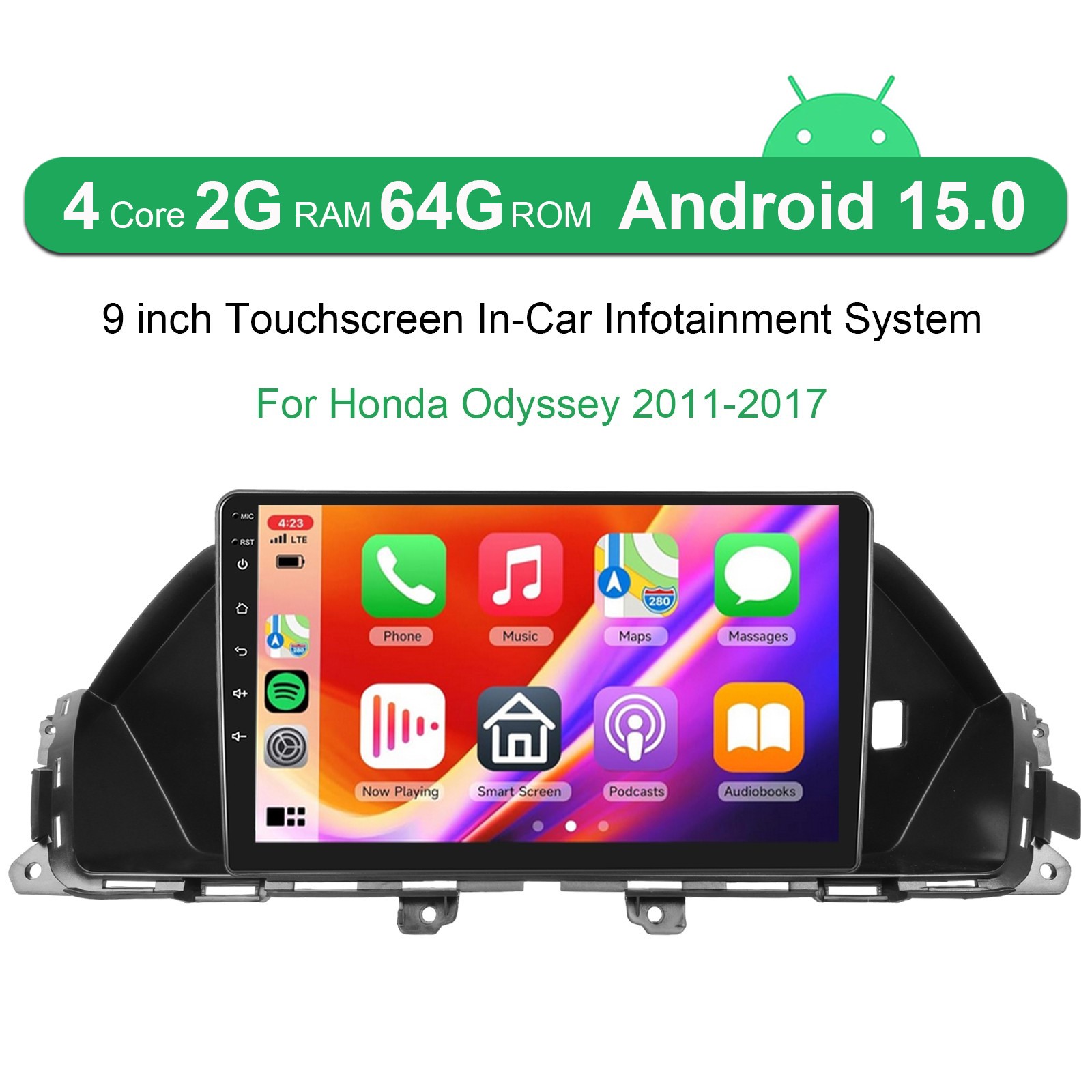 For Honda Odyssey 2011-2017 Android 13 Car Stereo Radio GPS Navi Carplay 2+32GB