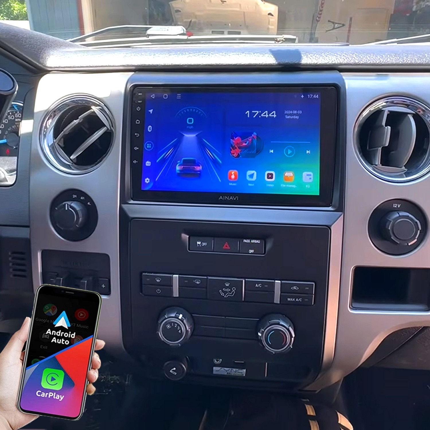 For Ford F150 2009-2014 Carplay Android 13 Car Stereo Radio WiFi GPS Navi+Camera