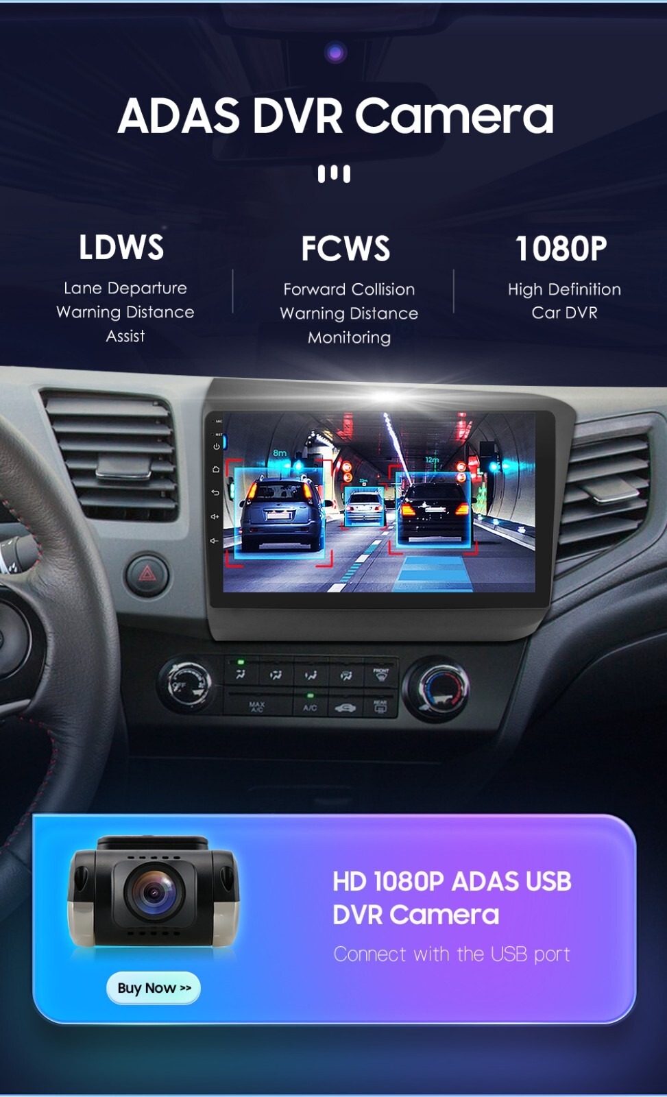 9″ For Honda Civic 2012-2015 Car Carplay Radio GPS DSP WiFi Head Unit 8GB+128GB