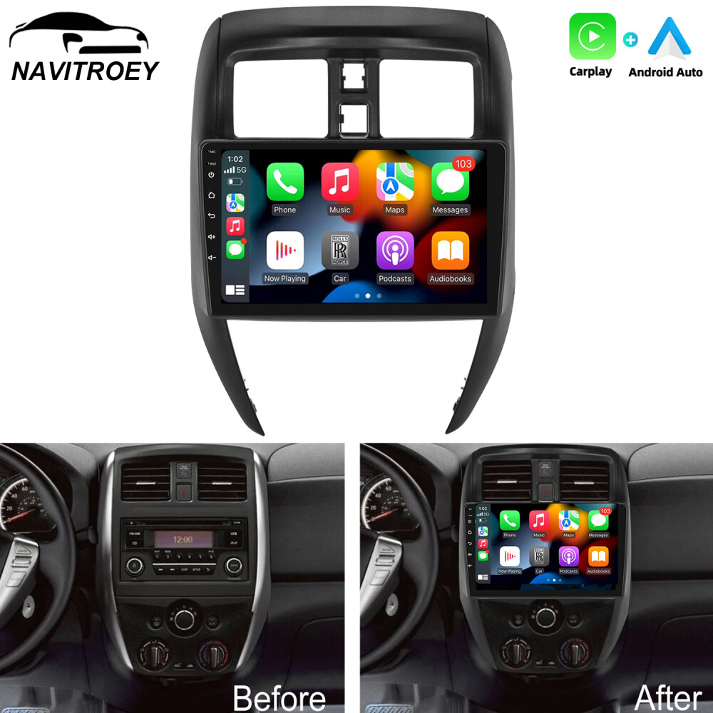 For 2015-2019 Nissan Versa Sedan Android 13.0 Car Radio Stereo Apple Carplay GPS