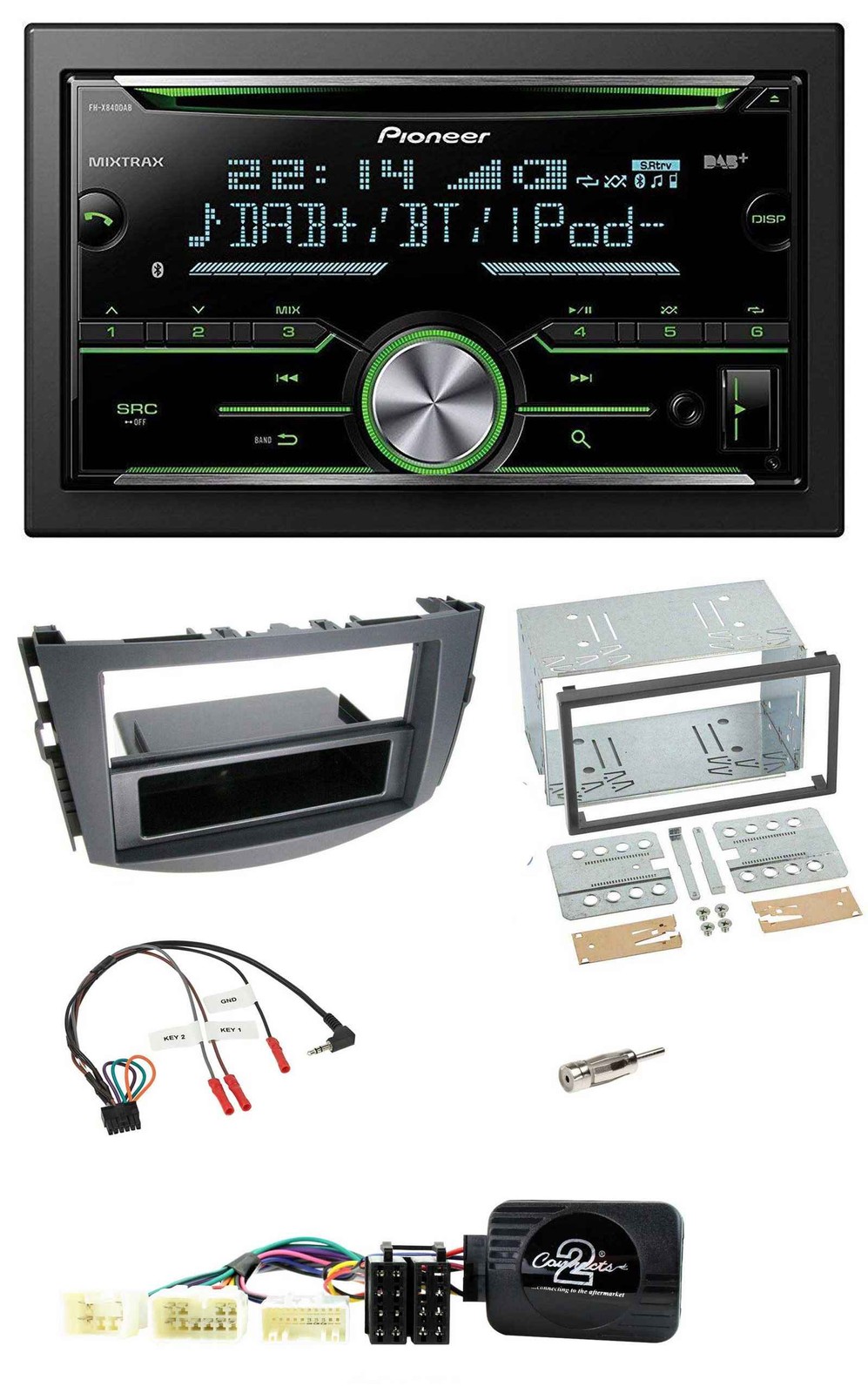 Pioneer Bluetooth Steering Wheel DAB 2DIN USB CD Car Stereo for Toyota RAV 4 2006-2011
