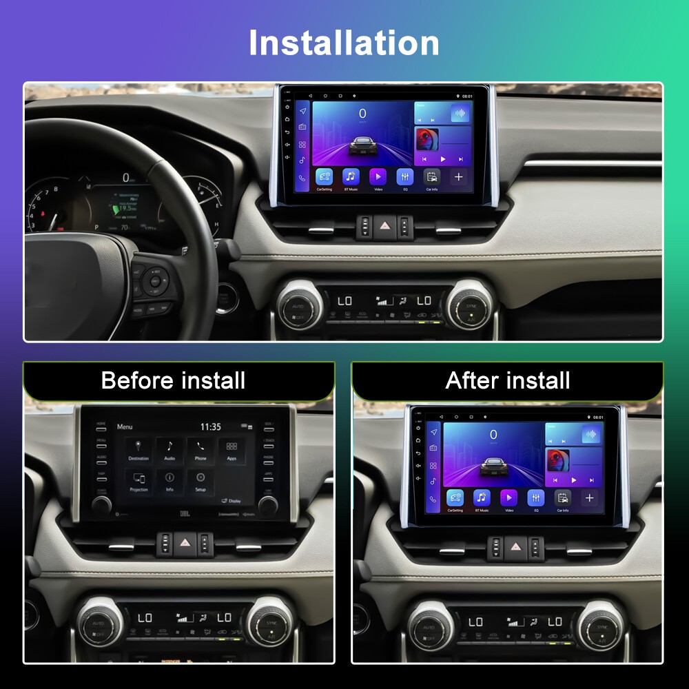 For Toyota RAV4 2018-2020 Fit For Carplay Android 15 Car Stereo Radio 4+64GB CAM
