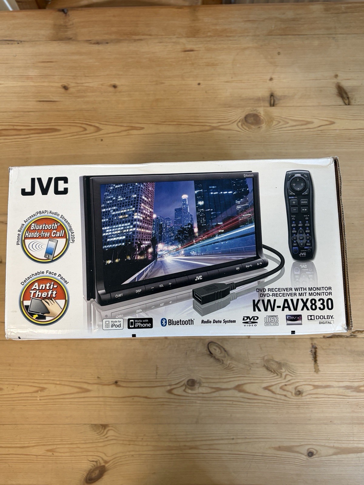 JVC KW-AVX830 Double Din Car Multimedia Receiver | Bluetooth USB 2.0 | Complete