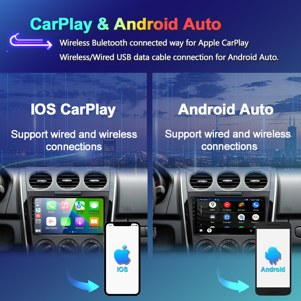 6+128GB For Mazda CX-7 2007-2014 Android 14 Car Stereo Radio GPS CarPlay DSP AHD