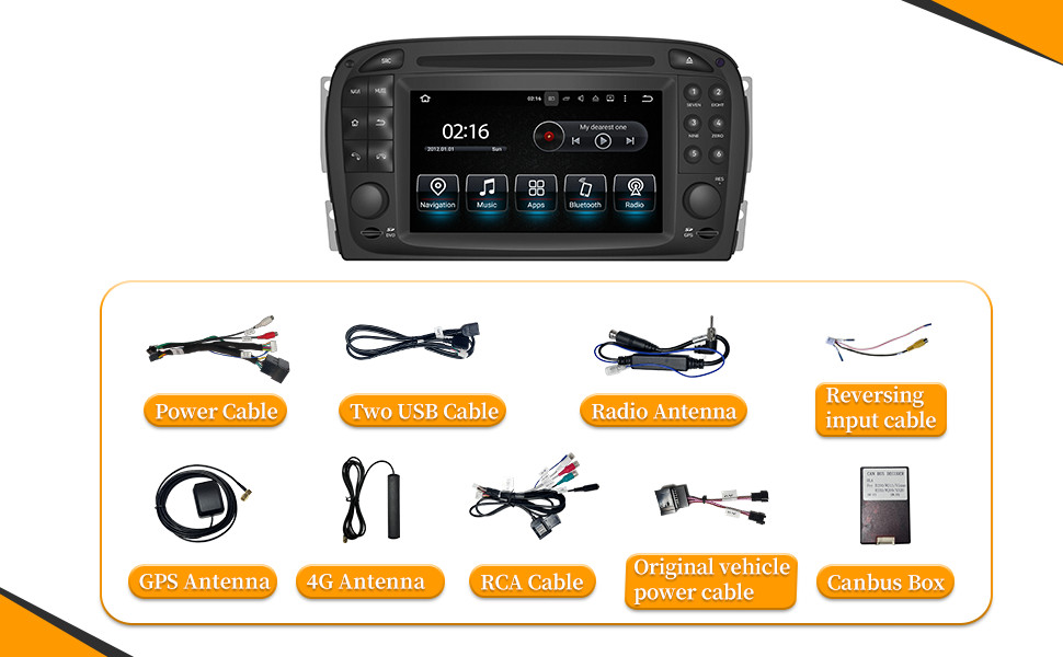 6.2 Radio for Mercedes SL R230 SL280 SL300 01-05 CarPlay Android Auto Navi DVD