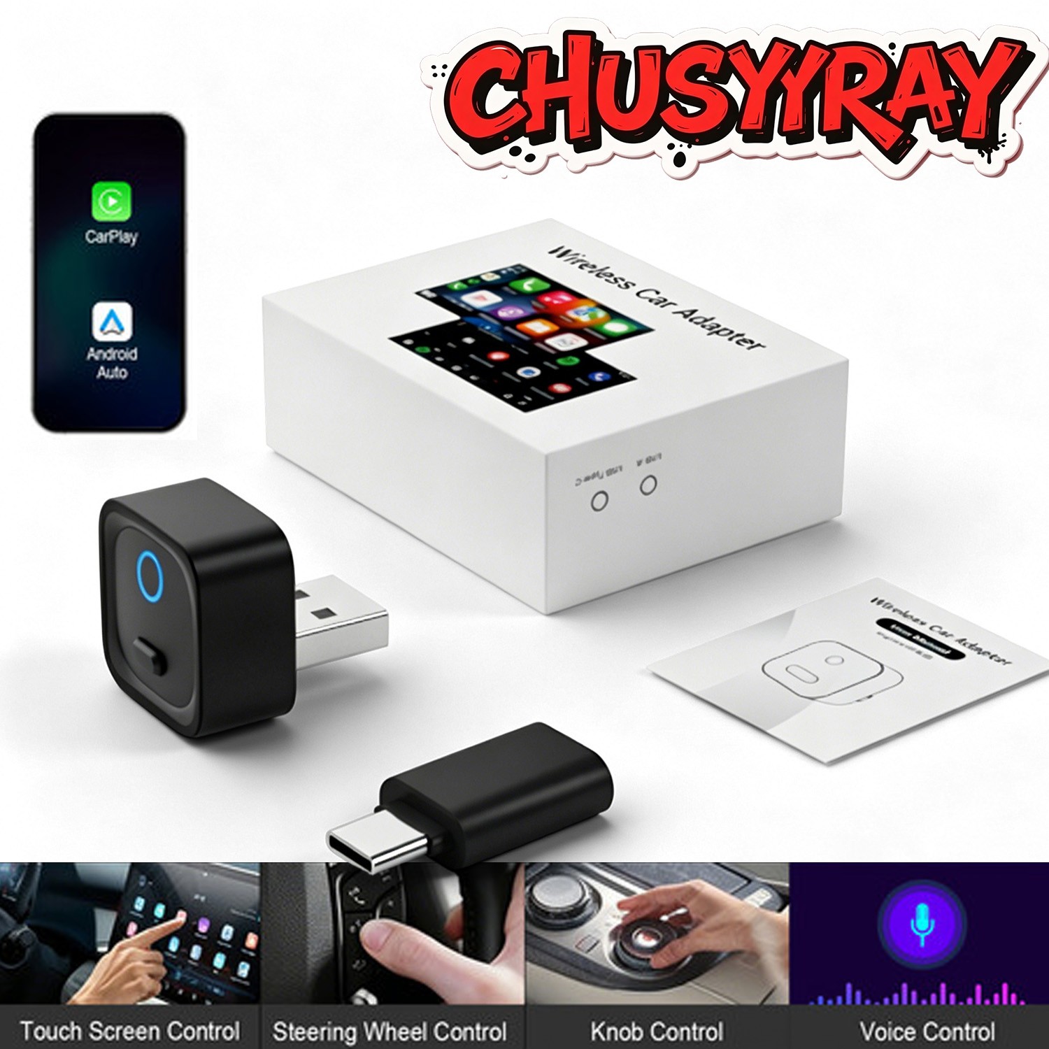 For 2017-2023 Charger Dodge Wireless Carplay box Android Auto Adapter Converter