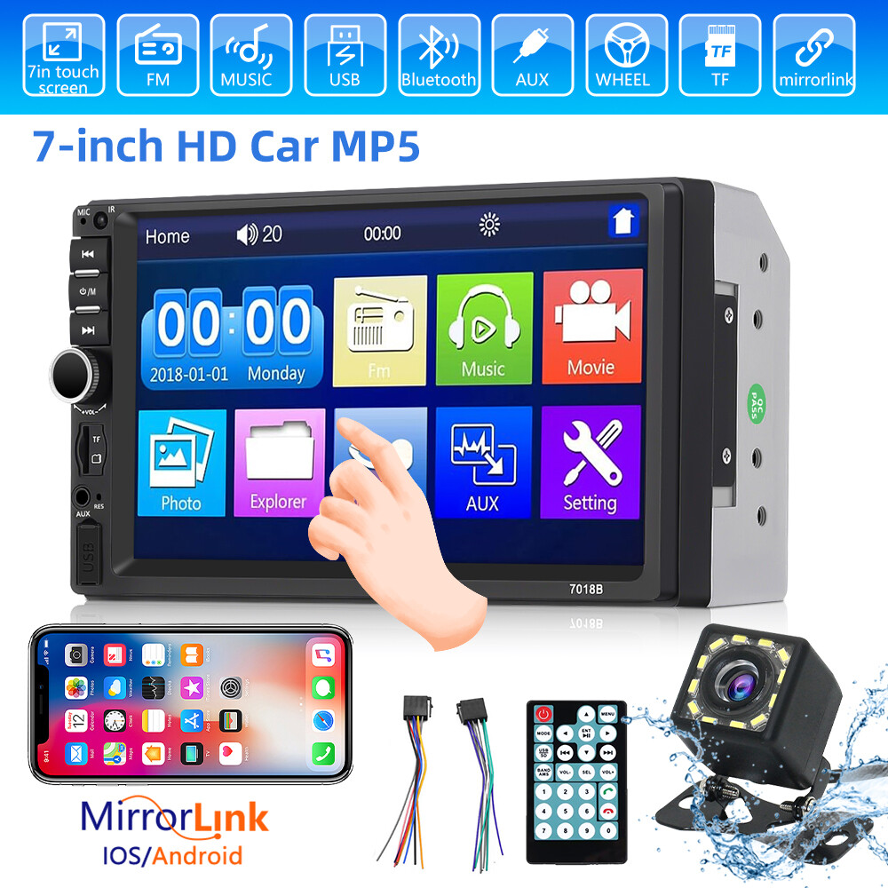 Radio Estereo De Pantalla Para Coche Carro WiFi Doble Din Bluetooth MP5 Player