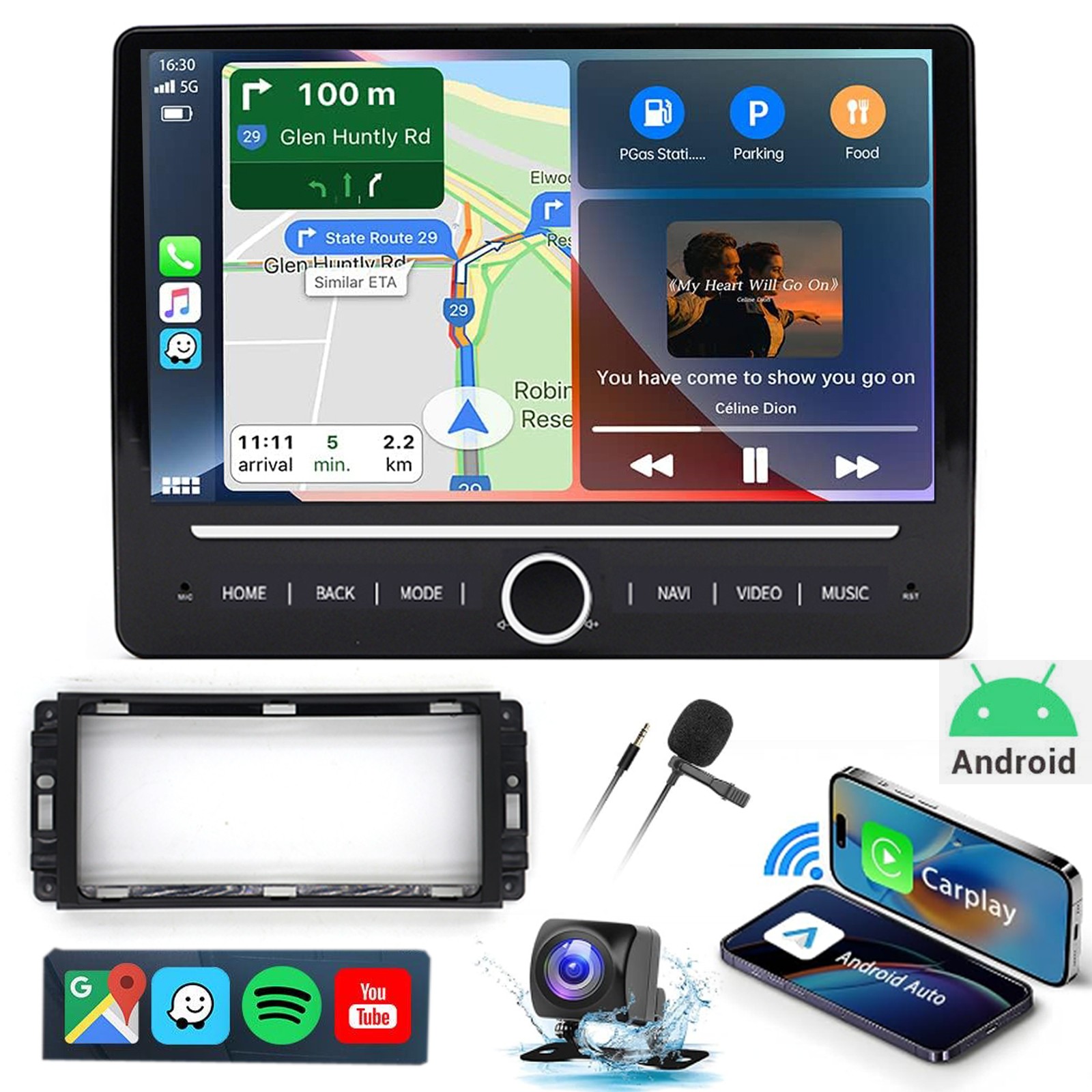 For Dodge Jeep Chrysler 4+64G Car Radio Stereo GPS Nav Carplay Android 14+Camera