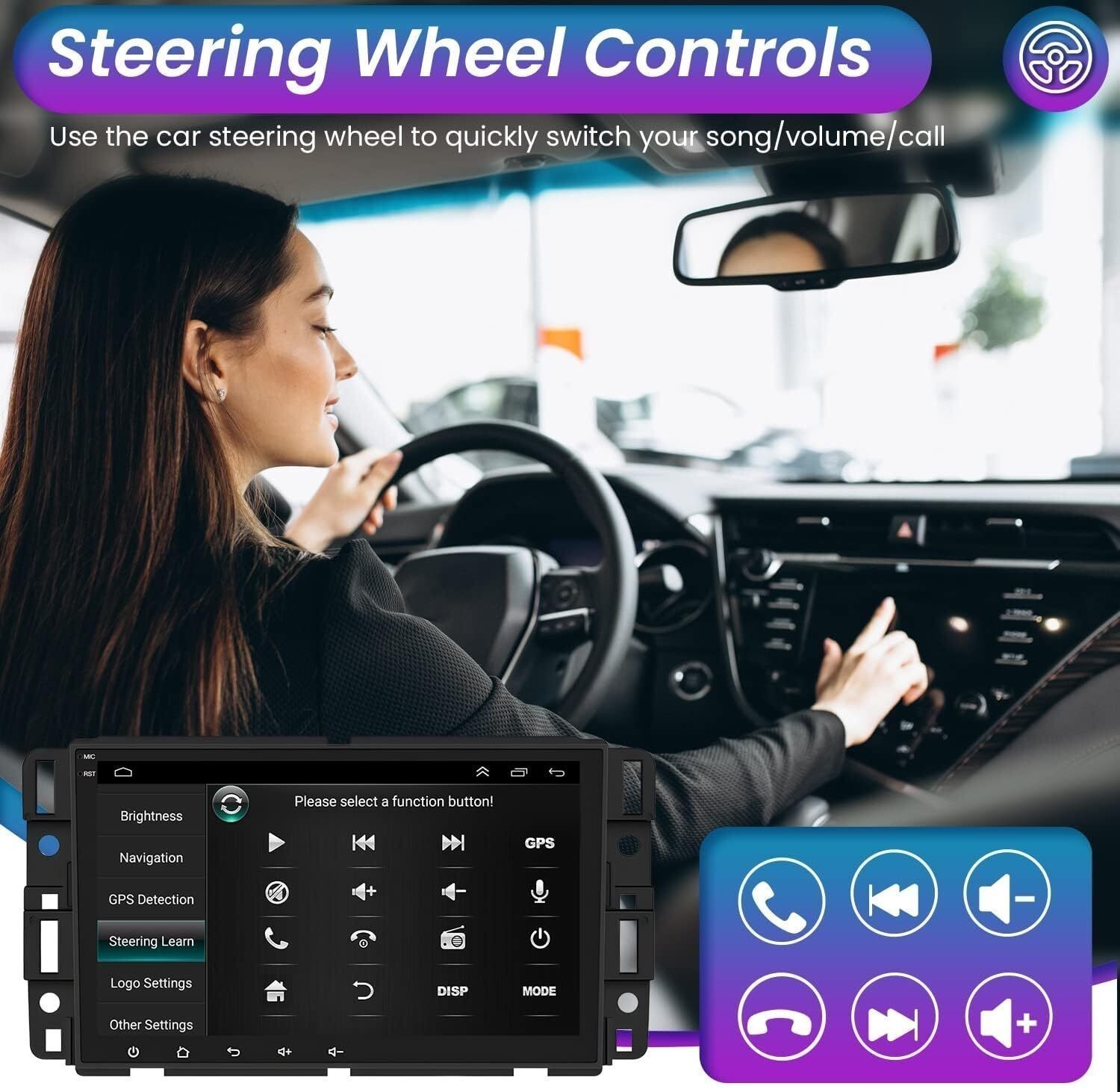 Car Radio Stereo Carplay For 2009-2012 Silverado GMC 4+64G 8in WiFi Mirror Link