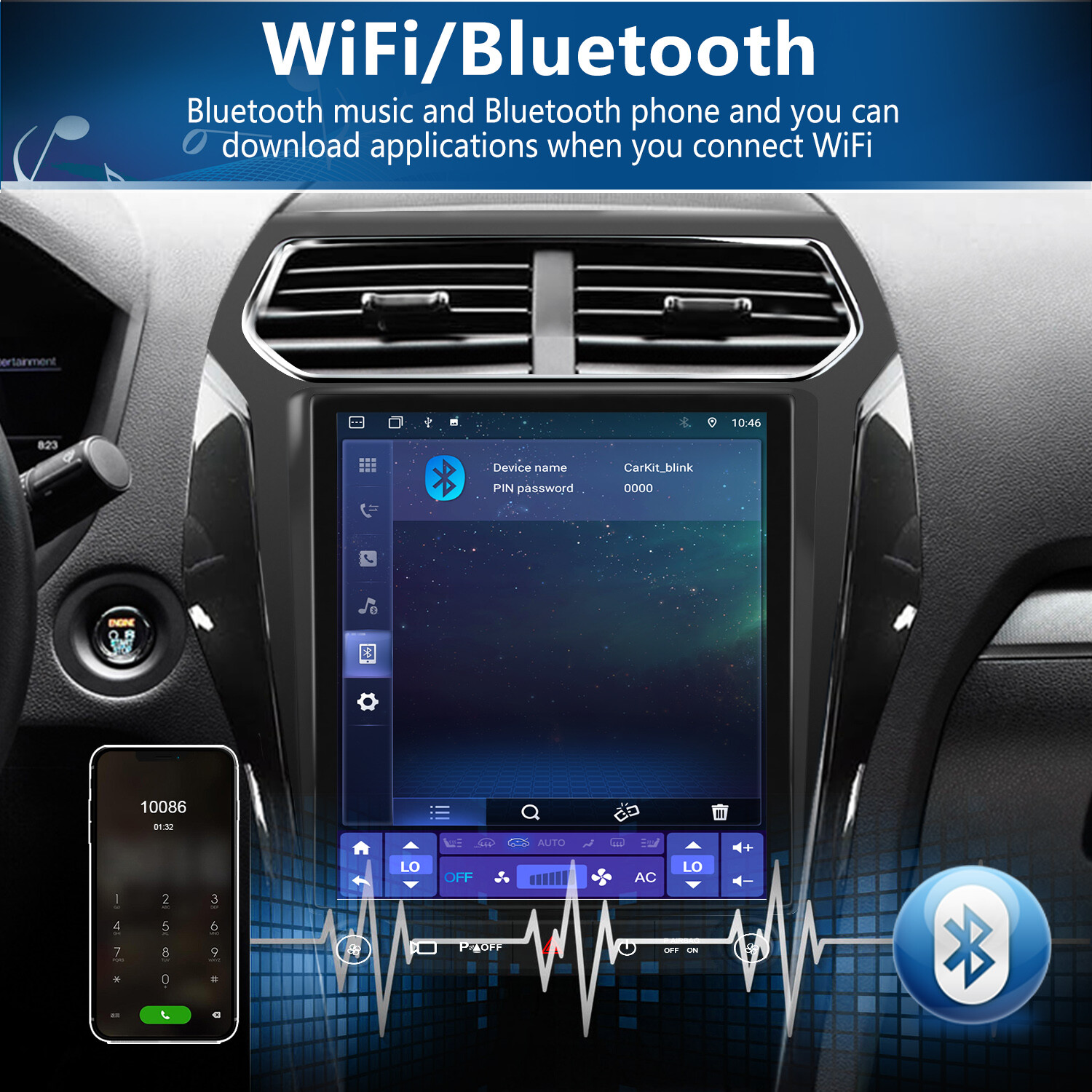 12.1″ Android 13 Car Radio Stereo 8 Core for Ford Explorer 2011-2019 CarPlay GPS