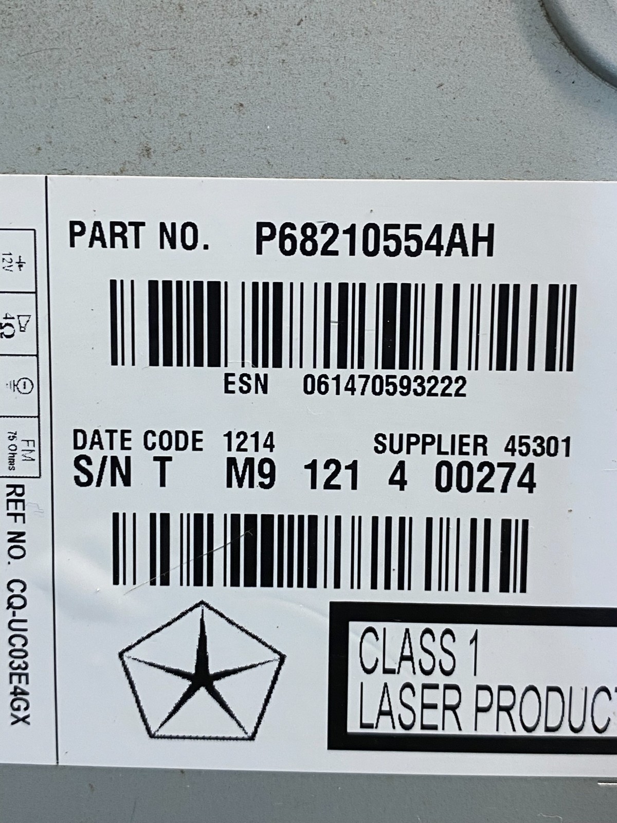 2011 to 2014 Chrysler 300 Am Fm Cd Player Radio Receiver OEM AE8143 DG