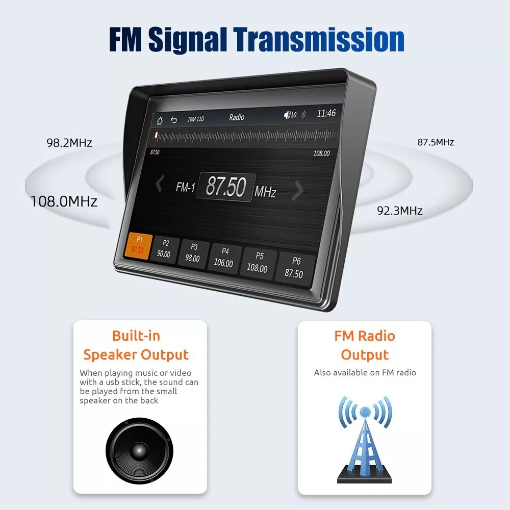 7″ Portable Wireless Car Stereo With Carplay Android Auto Play FM & Backup Cam