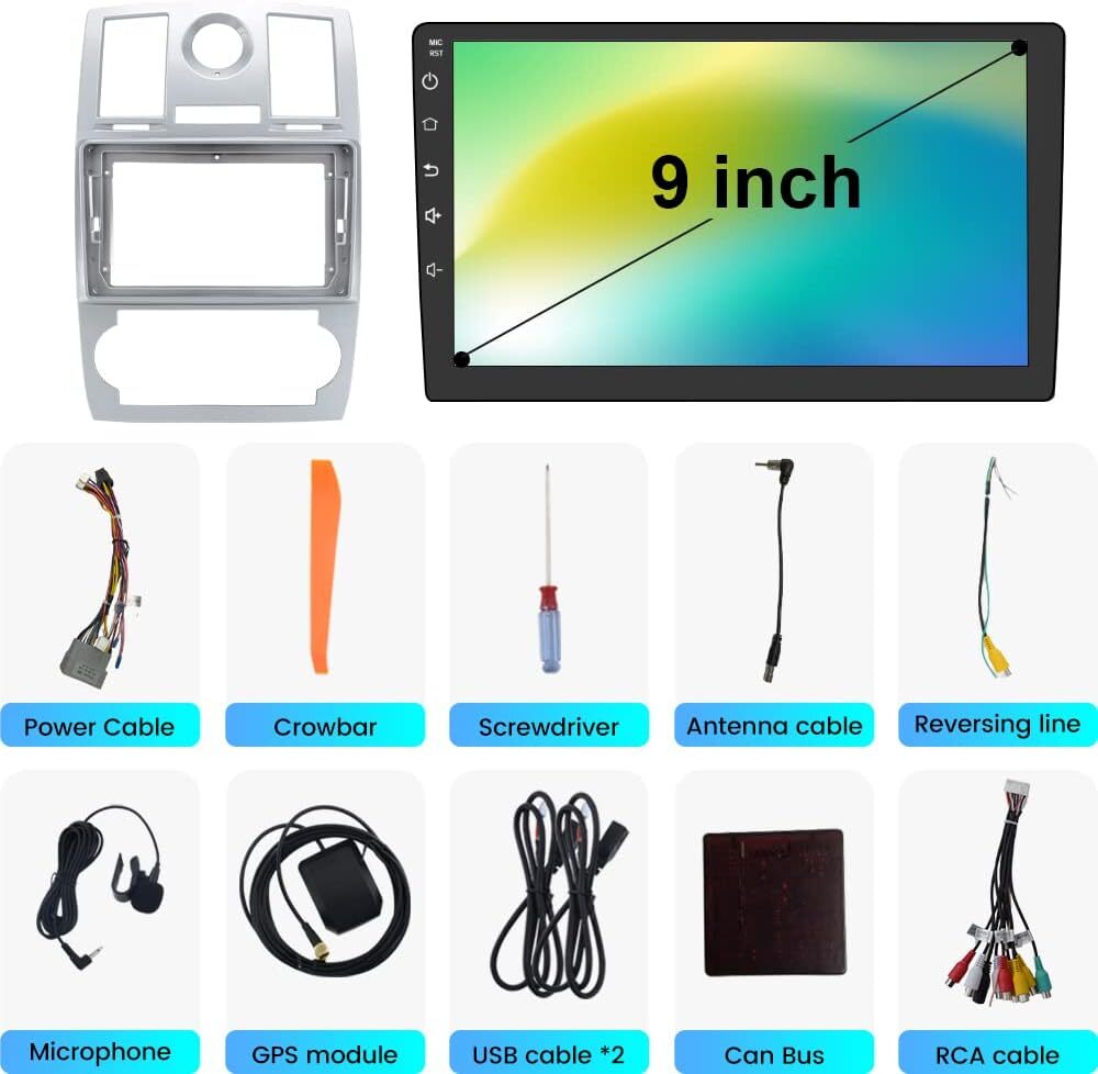 For Chrysler 300C 300 2005-2010 Android 12 32GB Car Stereo Radio GPS CarPlay