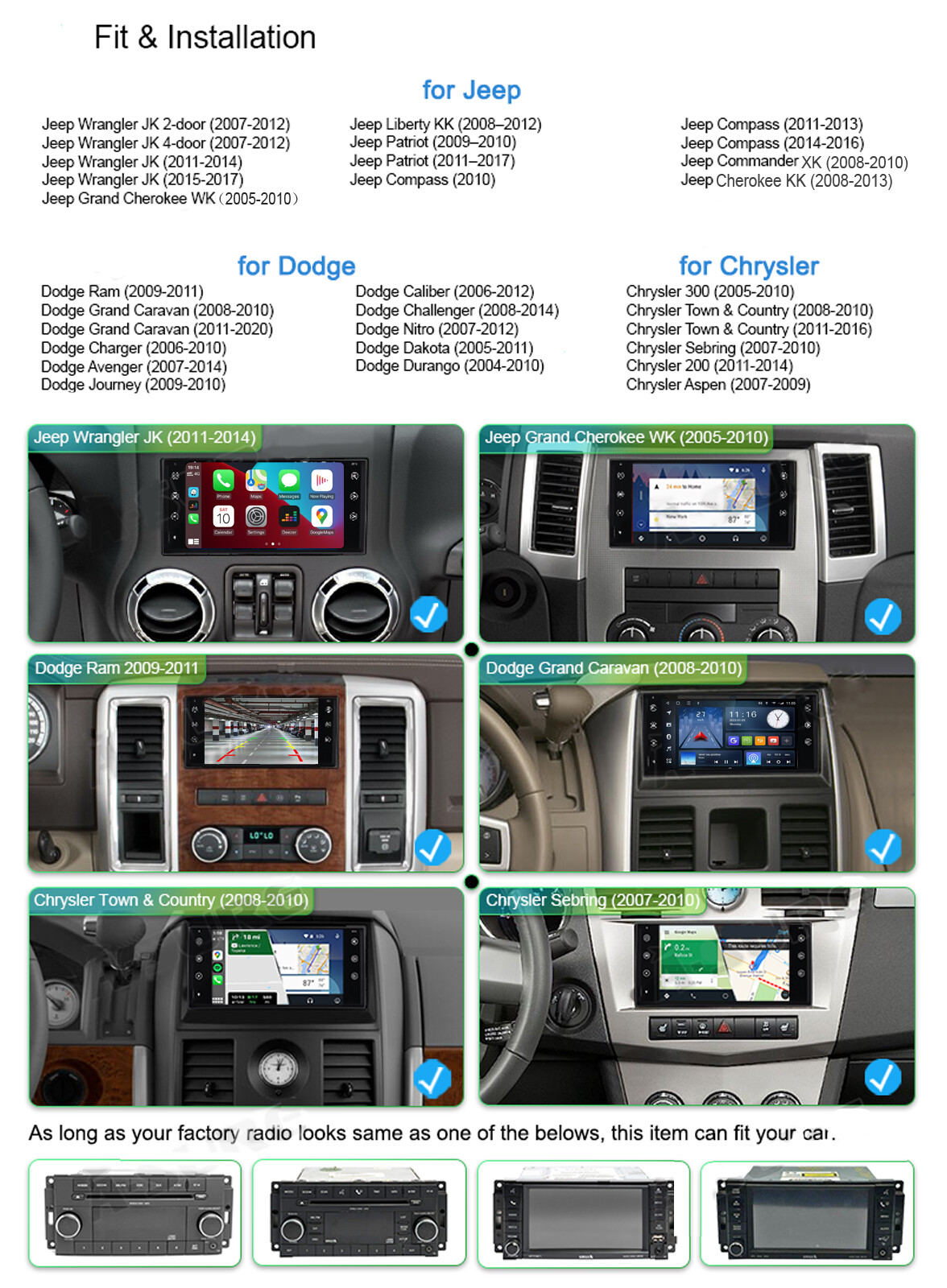 10.1″ Radio Apple CarPlay & Android Auto for Chrysler Town & Country 2008-2016