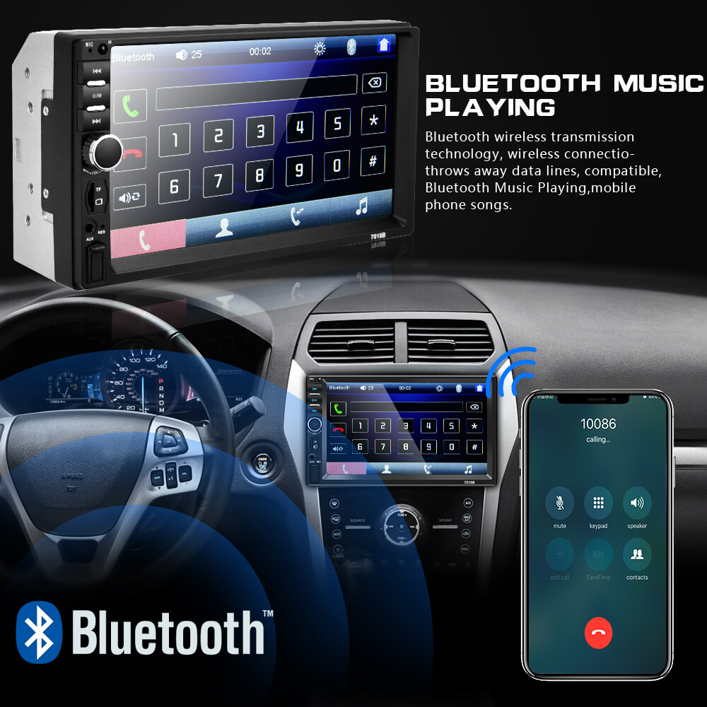 Double 2DIN 7″ Car Radio Stereo IOS/Android Mirror Link Bluetooth FM USB AUX MP5
