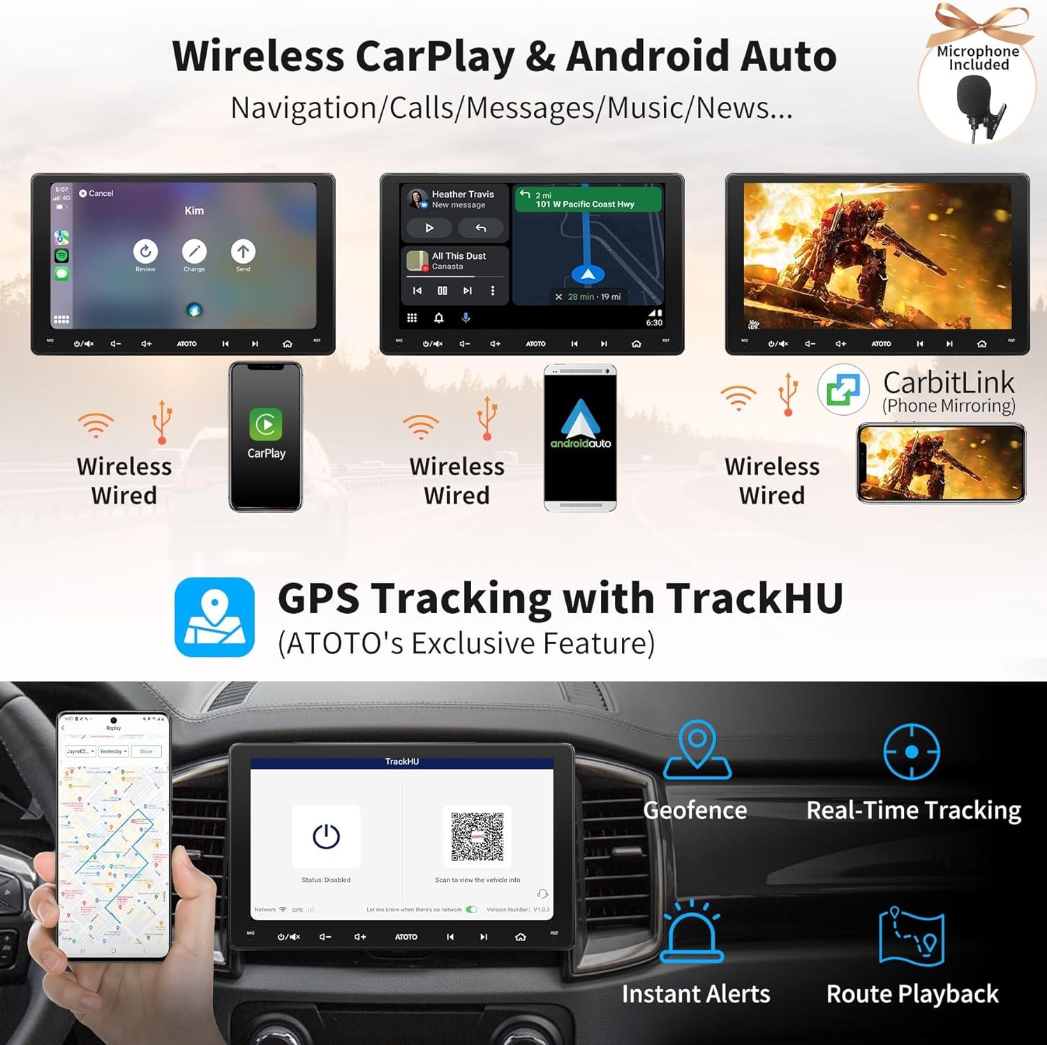ATOTO S8 Android 8-Core 9″ Car Stereo OBDII 4+32G GPS Built-in 4G AI Radio WiFi