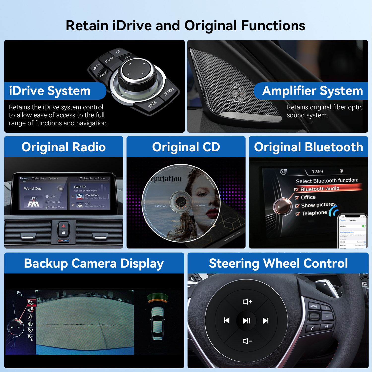 8Core Car Stereo CarPlay Android 14 GPS Navi For BMW 1/2 er F20 F21 F22 F23 NBT