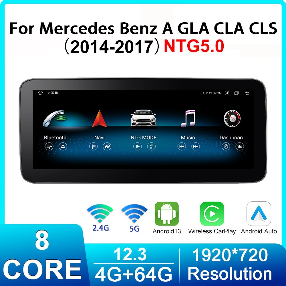 8Core 64G 12.3″ Android 13 for Mercedes Benz CLS GLA CLA W218 2014-2017 Carplay