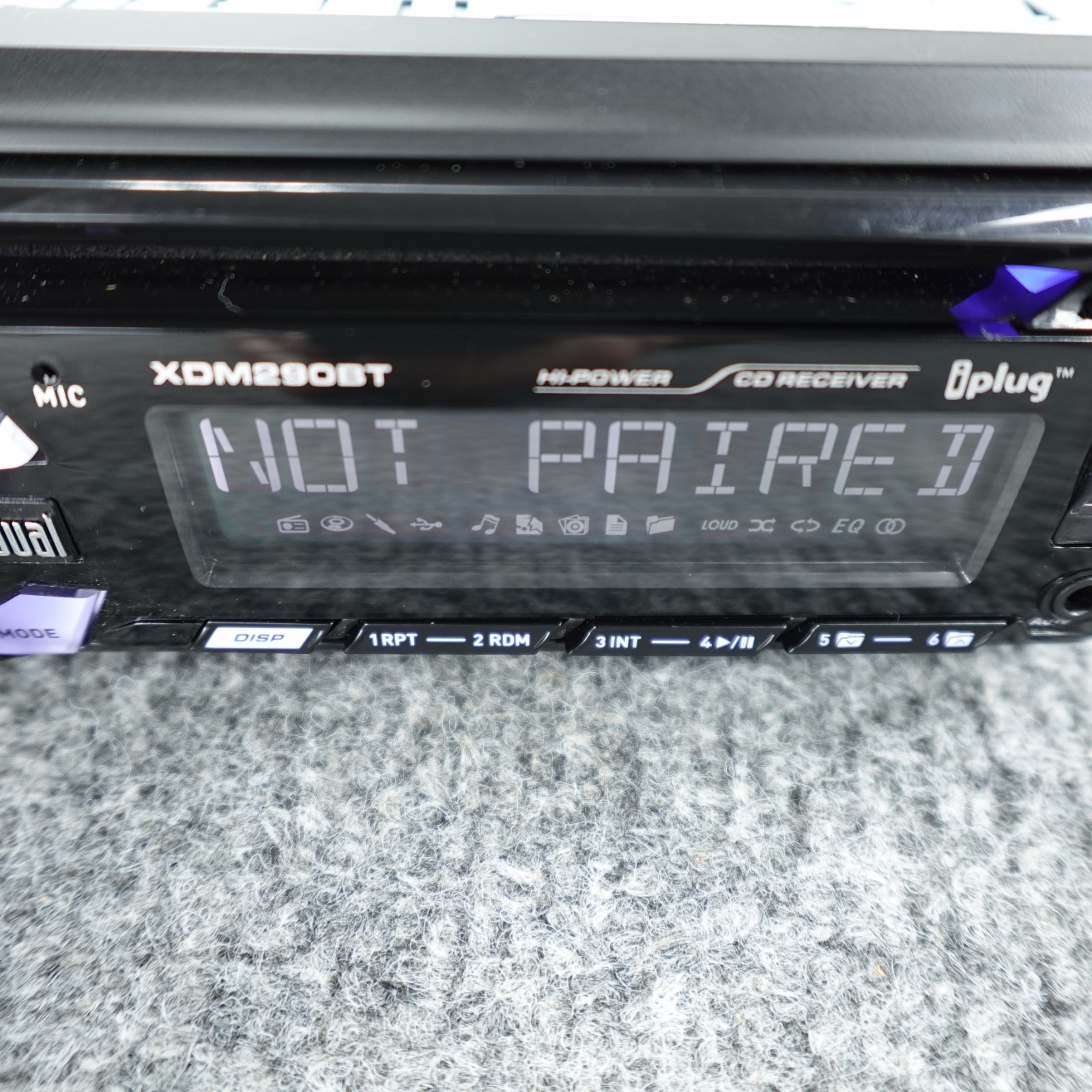 Dual Car Stereo XDM290BT CD MP3 Bluetooth USB AUX Receiver Single DIN Black
