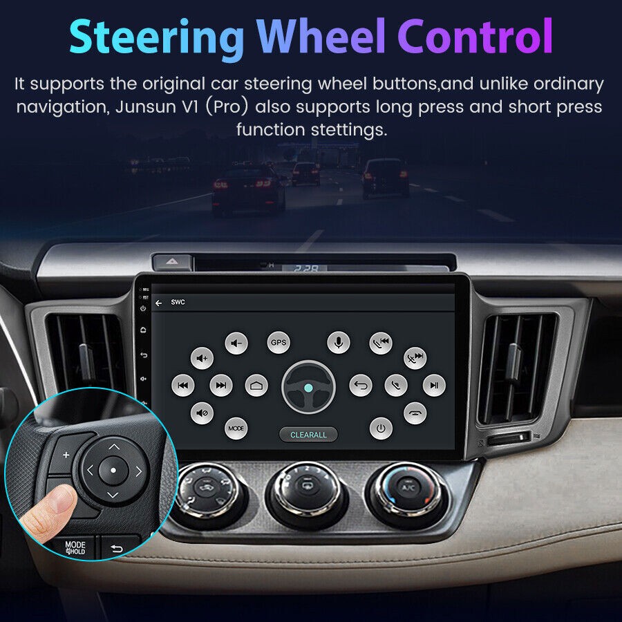 For Toyota RAV4 2013-2018 Android 15 Apple CarPlay Car Stereo Radio GPS BT 10.1″