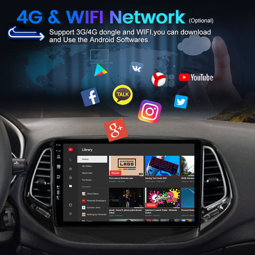 10.1″ 128GB CarPlay Car Stereo Radio Android 13 AM Navi For 2017-19 Jeep Compass