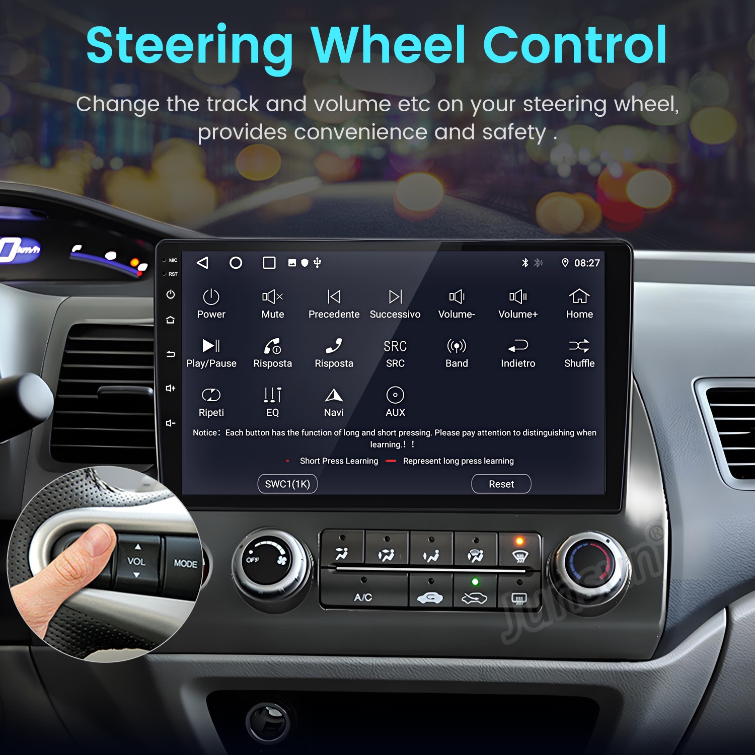 8Core 6+128G Android15 Carplay Car Stereo Radio GPS Navi For Honda Civic 06-2011