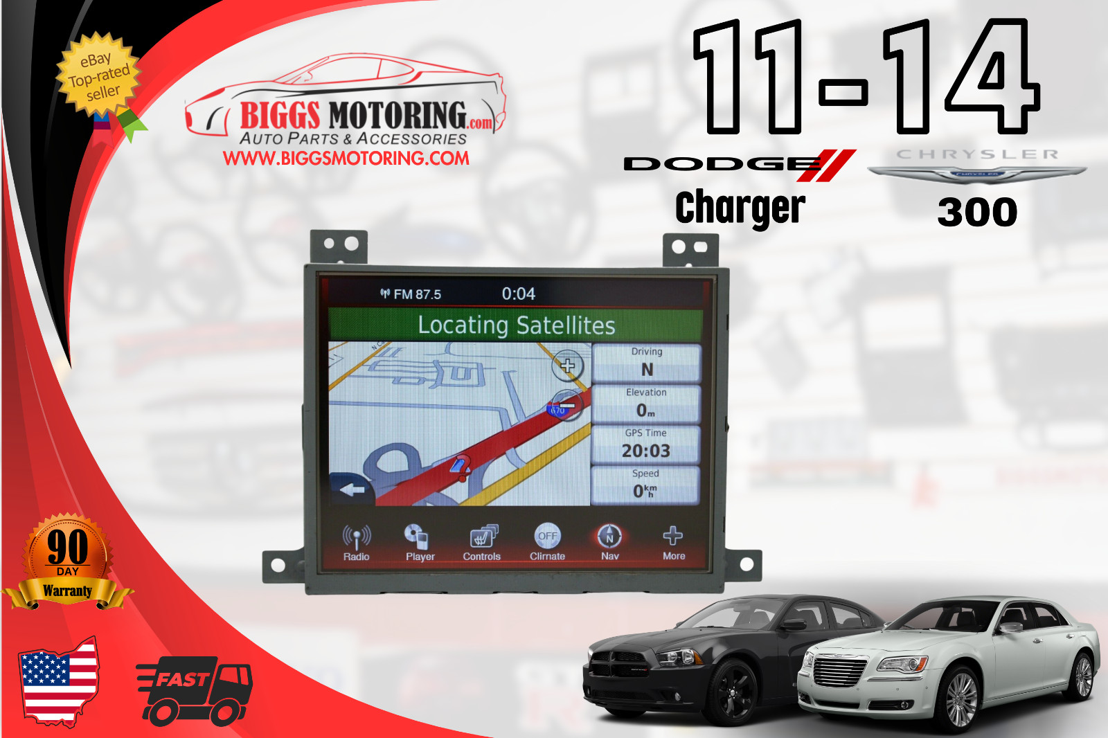 11-14 Dodge Charger 300 Navigation Radio Touch 8.4” Display Screen 05064798AH