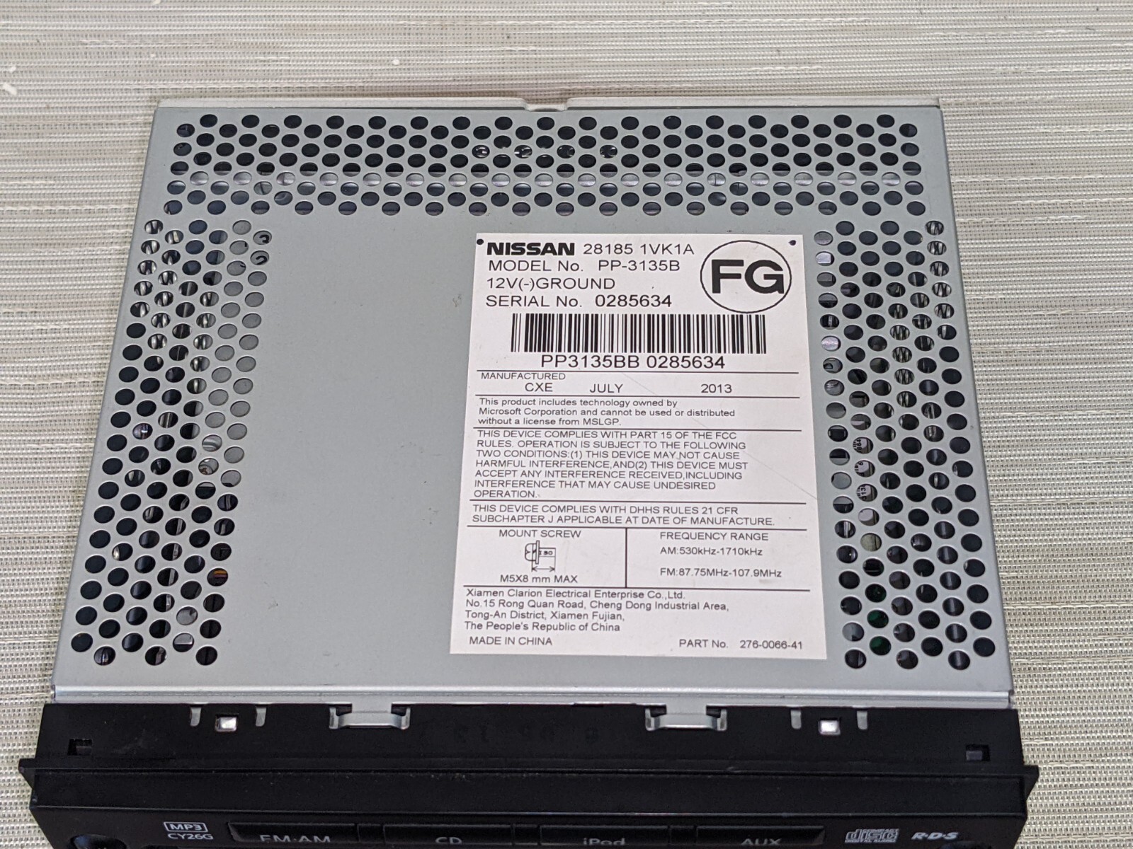 Nissan Rogue 2011-2015 CD MP3 AUX player None-BOSE System (N2)