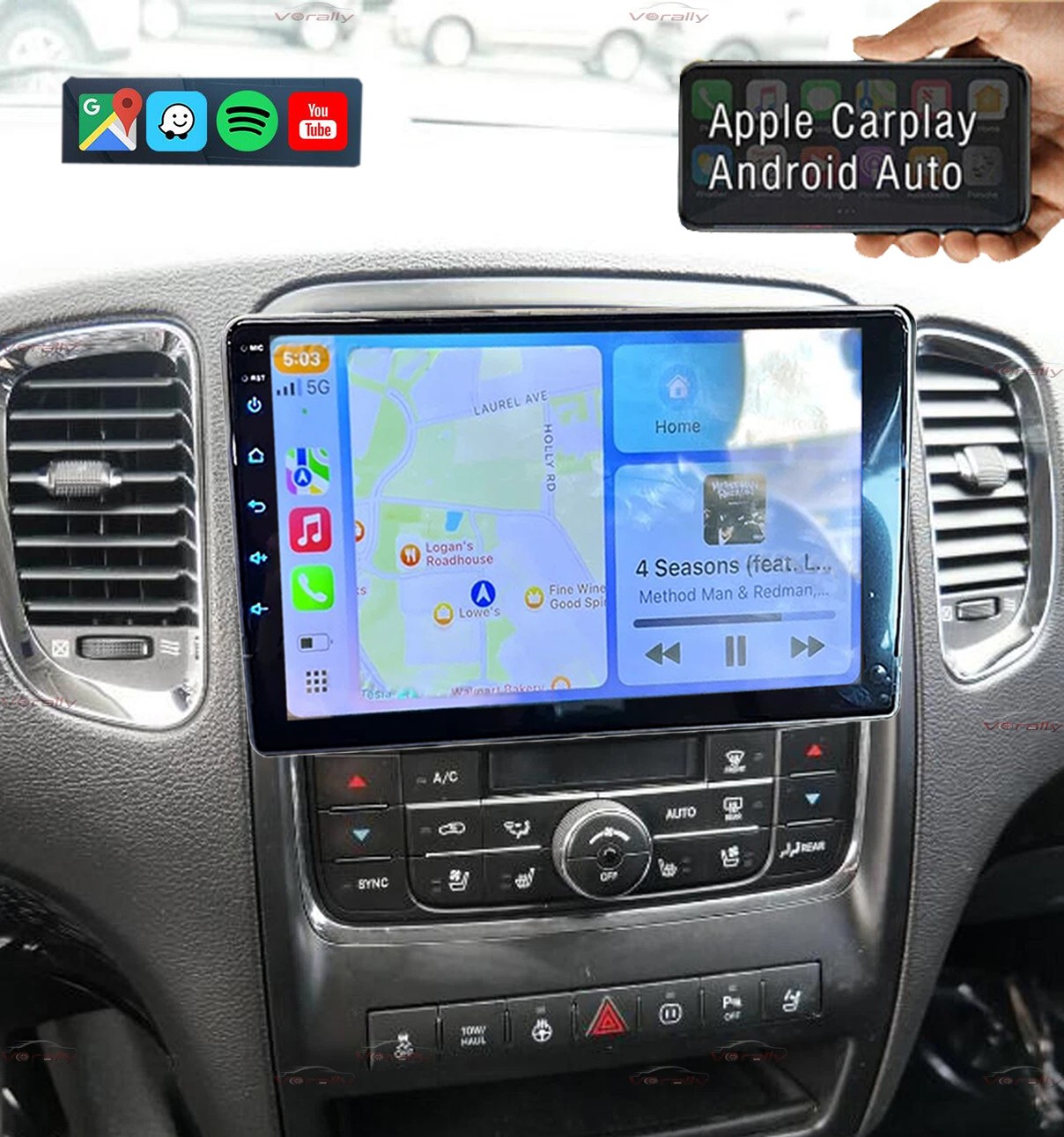 For 2011-2013 Dodge Durango Wifi CarPlay Car Radio GPS Stereo Android 15 4+64G