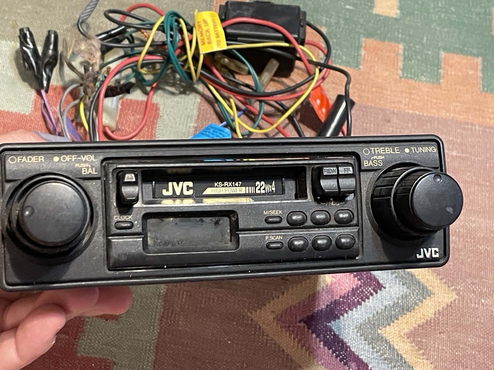 JVC Cassette Player Radio KS-RX147 Vintage AM/FM Car Audio Radio JVC